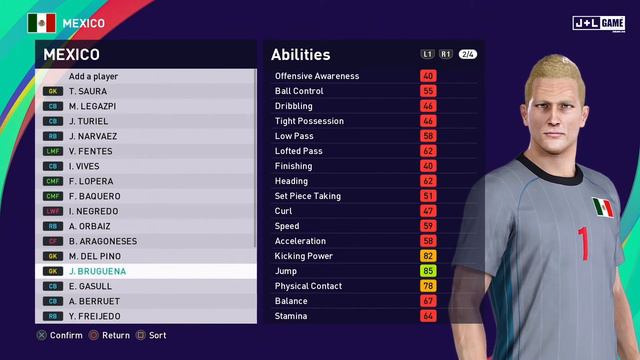 PES 2021 Mexico National Team Full Stats смотреть онлайн