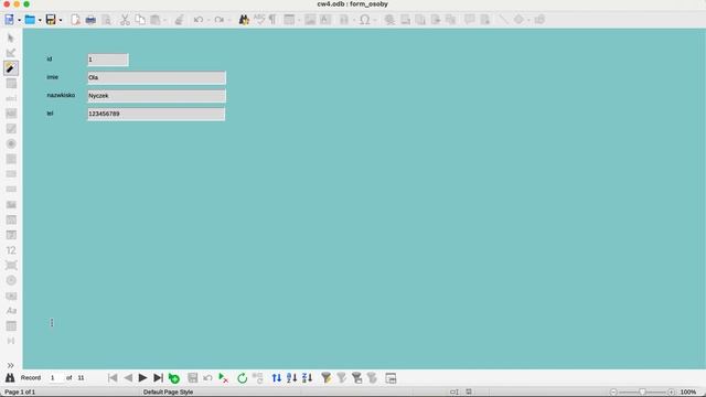 04 LibreOffice Base FormularzTabeli смотреть онлайн