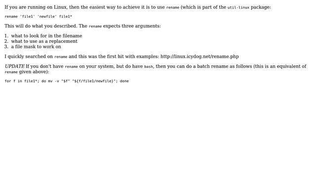 Unix & Linux: Rename first part of multiple files with mv (6 Solutions!!) смотреть онлайн