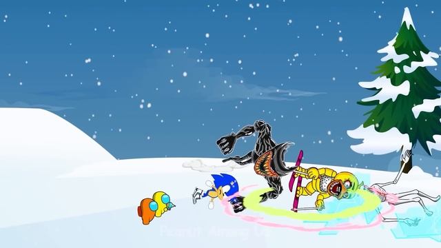 Blue rainbow friends special in the among us game - Peanut among us collection animation смотреть онлайн
