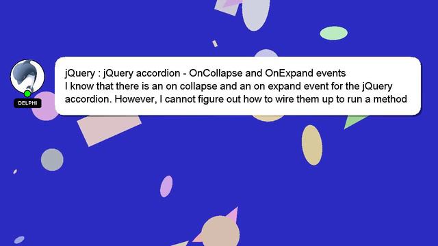 jQuery : jQuery accordion - OnCollapse and OnExpand events смотреть онлайн