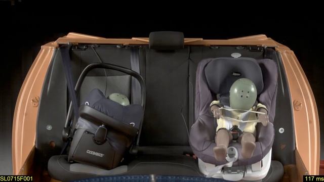 Crash test frontal Maxi Cosi Pebble Plus y Britax Romer King II LS - Prueba de impacto 2015 - RACE смотреть онлайн