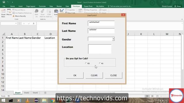 Excel VBA User form | Technovids смотреть онлайн