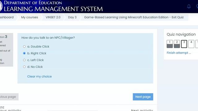 VINSET 2.0 ANSWER KEY Game Based Learning Using Minecraft Education Edition Exit Quiz смотреть онлайн