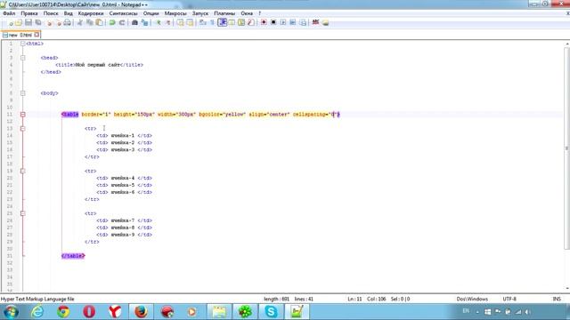 HTML для начинающих. Урок 10. Таблицы html. смотреть онлайн