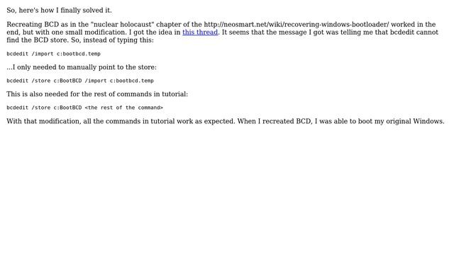 Problem recreating BCD on Windows 7 64bit - The requested system device cannot be found смотреть онлайн