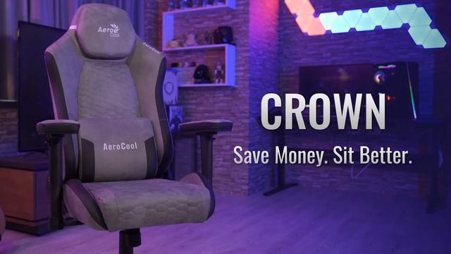 CROWN AeroSuede Gaming Chair - Adjustable Backrest