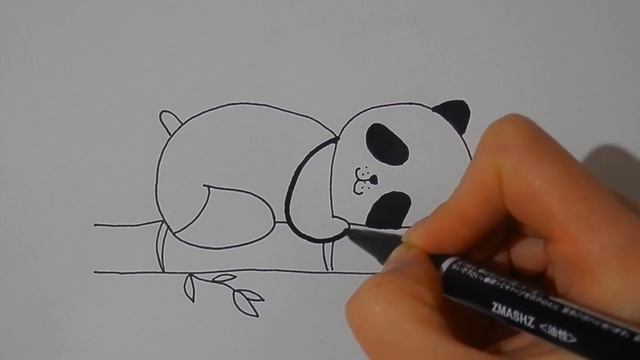 Как нарисовать МИЛУЮ СПЯЩУЮ ПАНДУ ПРОСТО Рисуем Просто677How to draw a  PANDA is SIMPLE