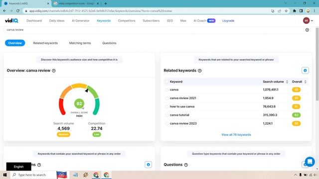 VidIQ Competition Score (VidIQ Volume And Competition)