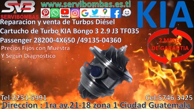 venta de Cartuchos de turbos KIA Bongo 3 Truck 2.9 J3 TF035 Passenger 49135-04360 Guatemala смотреть онлайн