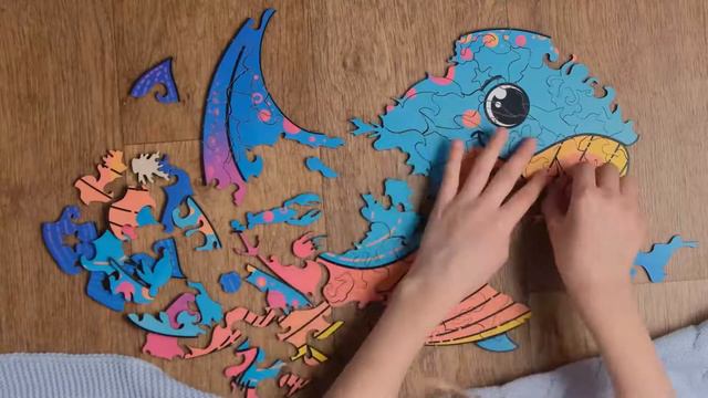 Деревянный пазл "Кит" смотреть онлайн