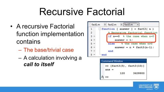 MATLAB Programming: Introduction to Recursion смотреть онлайн