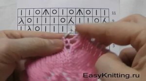 Узоры спицами - ажурные сердечки