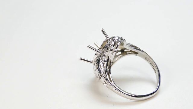 Antique Belais 1920's 18KW Filigree Engagement Mounting Setting Hold 6.5-9.5 MM Ring Size 5.25 UK-K смотреть онлайн
