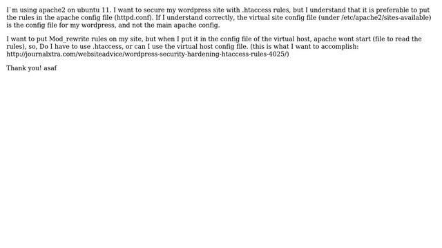 Apache virtual host and .htaccess смотреть онлайн