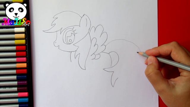 How to draw Rainbow Dash My Little Pony | Как нарисовать пони Рейнбоу Дэш | Рисуем Пони Радугу Дэш смотреть онлайн