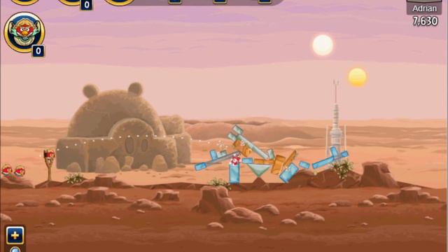 Angry Birds Star Wars on Facebook! Tatooine Level 1! High score! 3 Star Walkthrough! смотреть онлайн