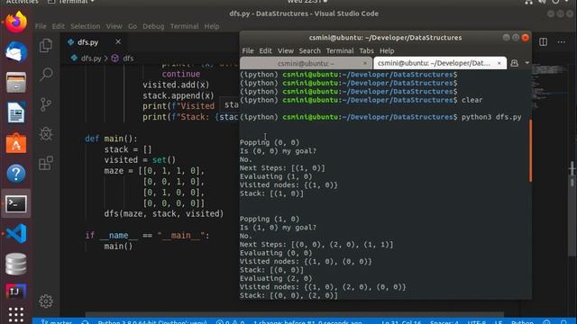 Depth First Search (DFS) in Python смотреть онлайн