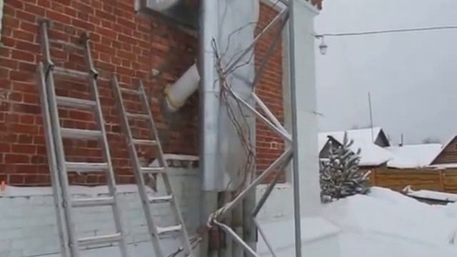 Тяга дымохода зимой. смотреть онлайн
