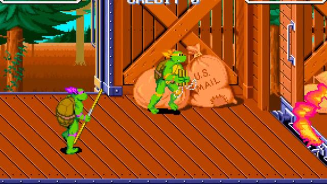 1991 [60fps] Teenage Mutant Hero Turtles - Turtles in Time 2Players Mikey Don Loop1 смотреть онлайн