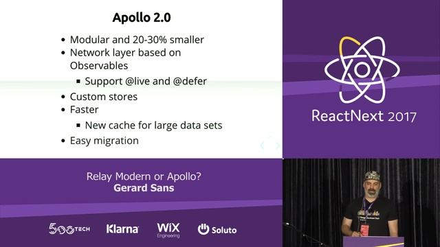 Gerard Sans: Relay Modern or Apollo? — ReactNext 2017 смотреть онлайн