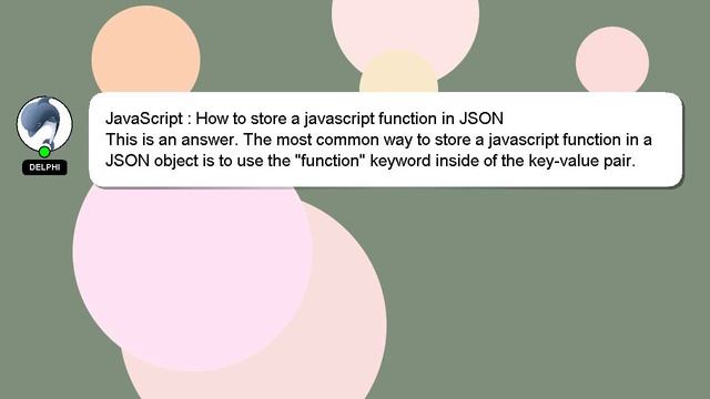 JavaScript : How to store a javascript function in JSON смотреть онлайн