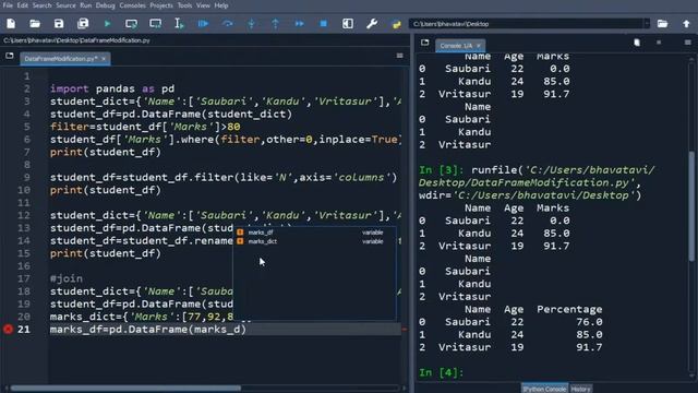 61. DataFrame Modification Pandas || filter(), rename(), join(), groupby(), sort(), to_dict() Codin смотреть онлайн