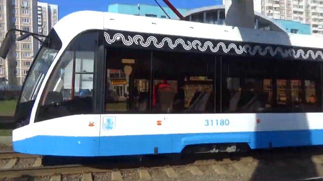 Трамвай 71-931М "Витязь-М" №31180 с маршрутом №17 "Медведково - Останкино" смотреть онлайн