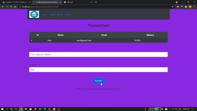 Basic Banking System | Internship project | The Spark Foundation GRIP смотреть онлайн