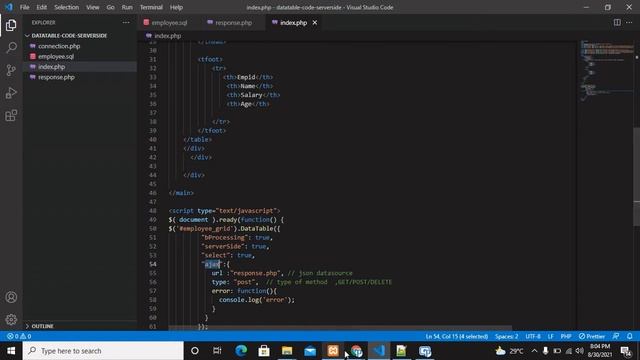Datatable Using Bootstrap 5| Datatable Pagination, Sorting and Search – Server Side(PHP) Using Ajax смотреть онлайн