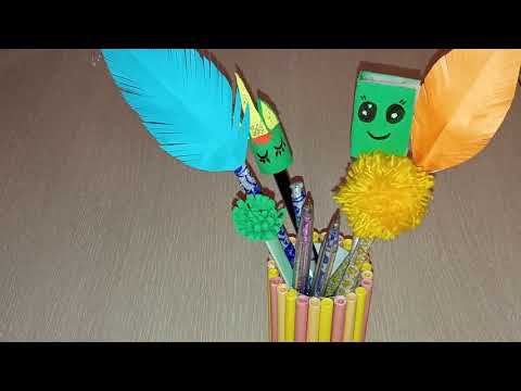 Скоро в школу//Как украсить ручки и карандаши// смотреть онлайн