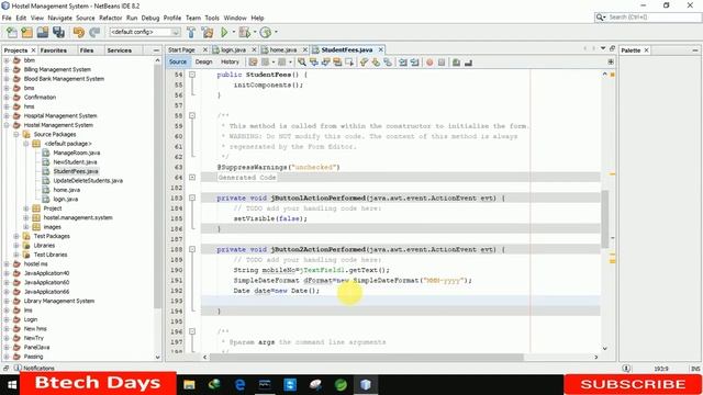 6. Hostel Management System in java - Student Fees Page (JFrame, Mysql Database, Netbeans IDE) смотреть онлайн