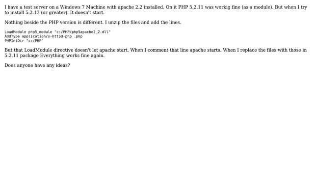 DevOps & SysAdmins: PHP 5.2.13 doesn't work on Windows 7 on apache 2.2 смотреть онлайн