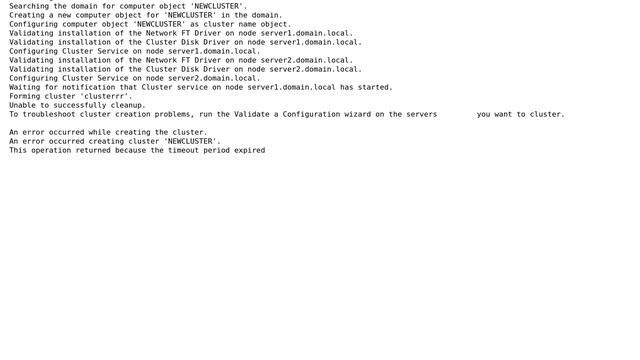 Windows Failover Cluster - Create Cluster Wizard: error occurred while creating the cluster смотреть онлайн