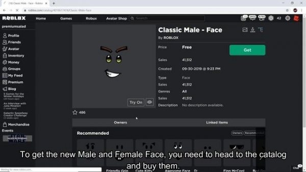 [FREE ITEMS] How to get the CLASSIC MALE and CLASSIC FEMALE FACES! [ROBLOX]