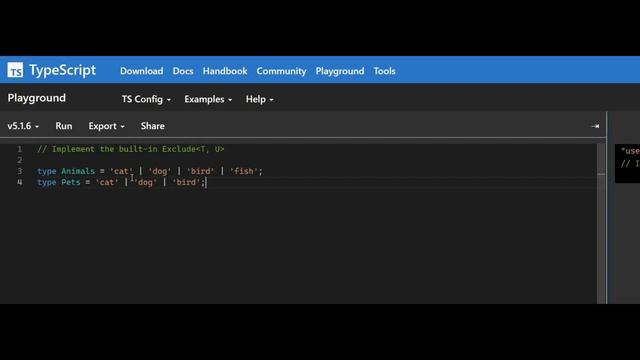 Exclude Utility in typescript смотреть онлайн