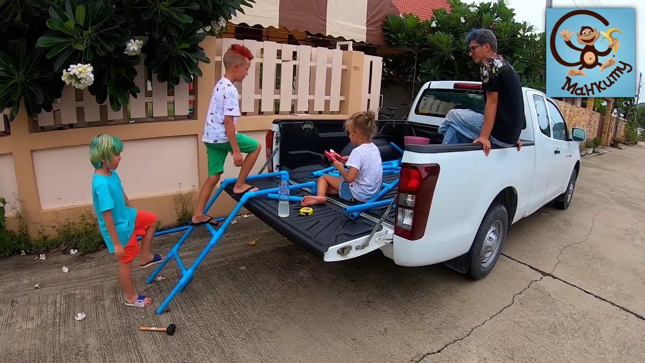 Дети и машина. Диана, Даня и Милан строят дом на колёсах. Манкиту смотреть онлайн