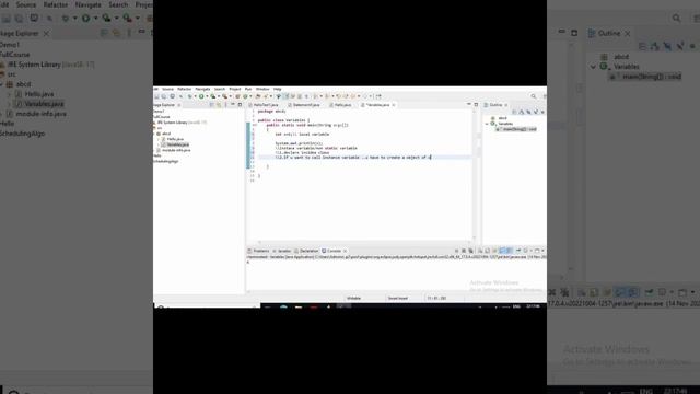 Java : Types of variable ||Local variable || instance or non static variable || static variable смотреть онлайн