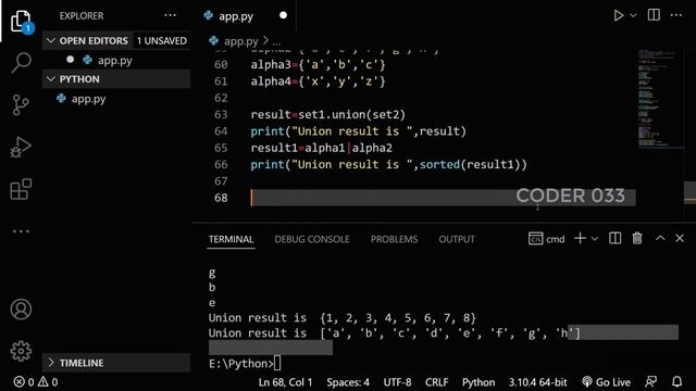 Python Sets | Python Tutorial For Beginners | Sets In Python | Coder033 смотреть онлайн