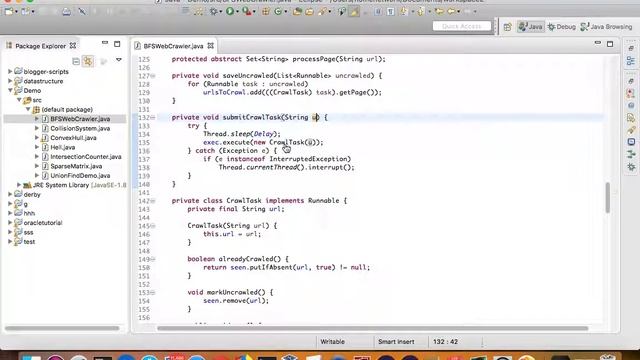 java example -- concurrent BSF web crawler смотреть онлайн