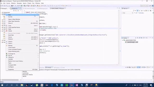 JAVA CONNECTIVITY WITH SQL DATABASE THROUGH ECLIPSE смотреть онлайн
