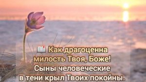 МИЛОСТЬ ТВОЯ надо мной велика