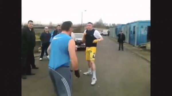 Посадил на жопу ударом правой