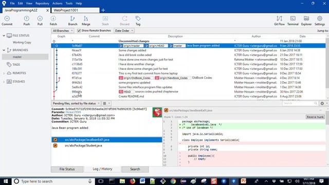 গিট এবং গিটহাব শিক্ষা - Git log and checkout command for switching to a specified commit смотреть онлайн