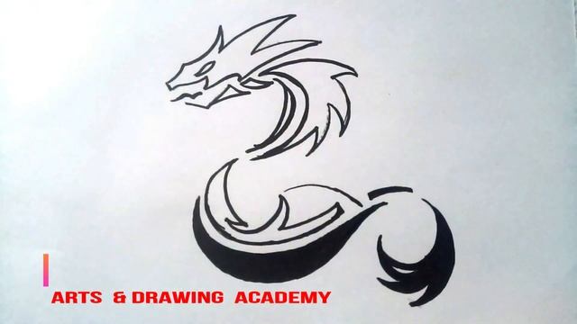 How to Draw a Tribal Dragon Tattoo Design смотреть онлайн