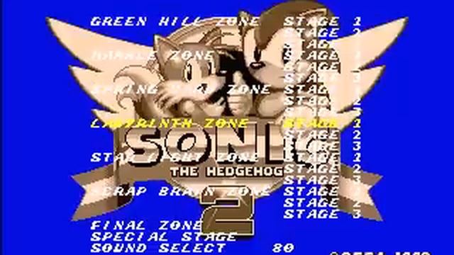 Sonic 2 early prototype (level select) смотреть онлайн