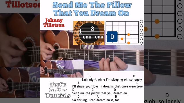 Send Me The Pillow That You Dream On -Johnny Tillotson guitar chords lyrics bass strumming tutorial смотреть онлайн