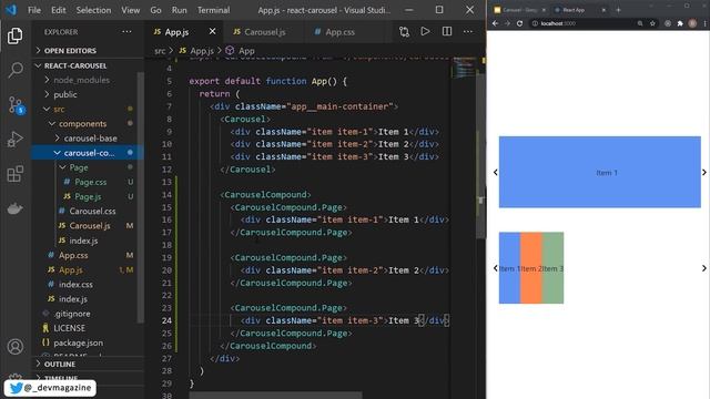 Компонент carousel и Составные компоненты ReactJS смотреть онлайн