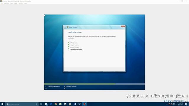 Windows 7 Build 6801 - Installation in Virtualbox смотреть онлайн