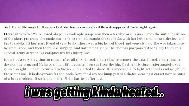 my rant about new info on maiia khromykh's injury смотреть онлайн